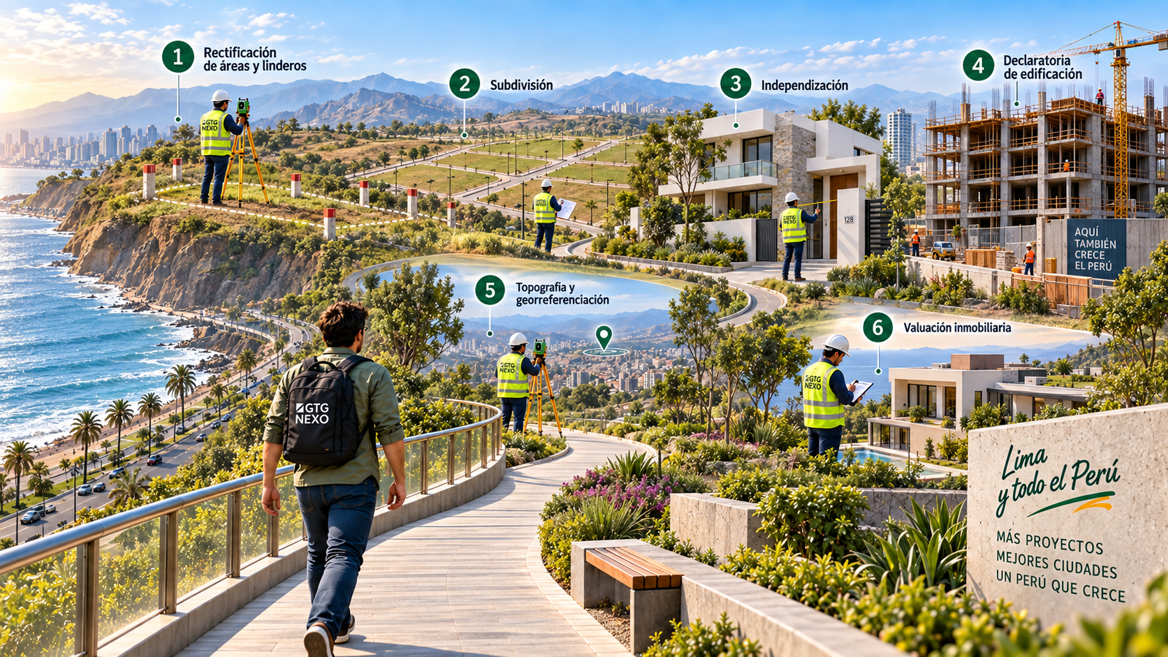 Panorama de la Costa Verde con soluciones urbanas de GTG NEXO